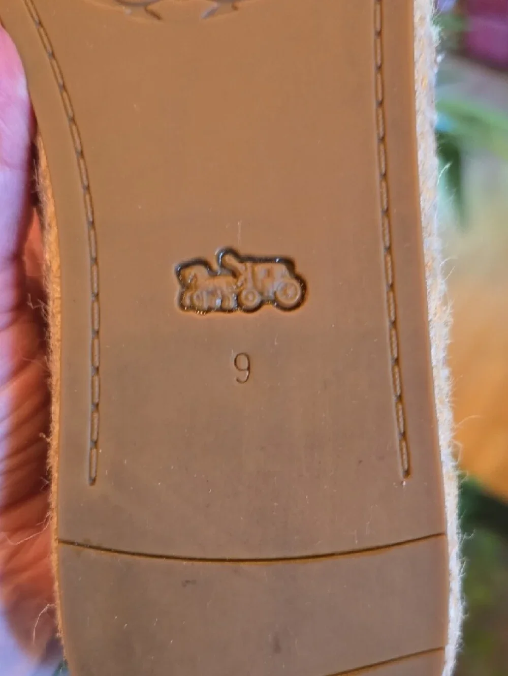 Coach Cream Logo Espadrille Slip-On Flats Size 9